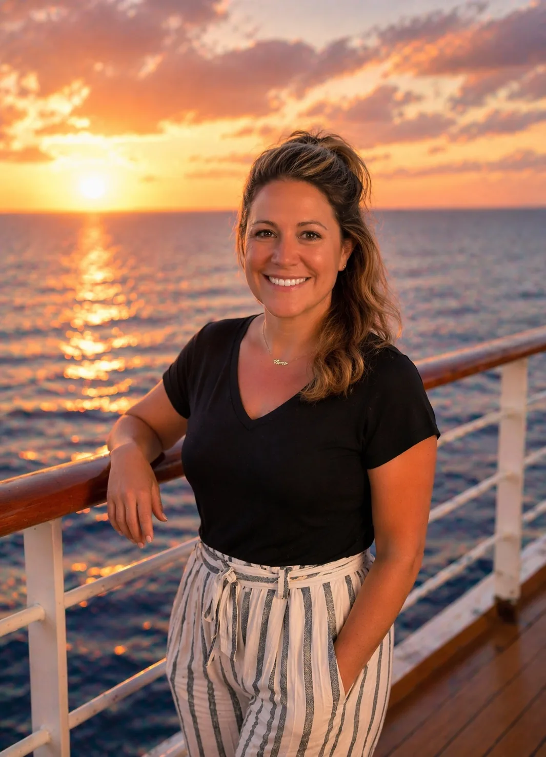Cruise deck at sunset